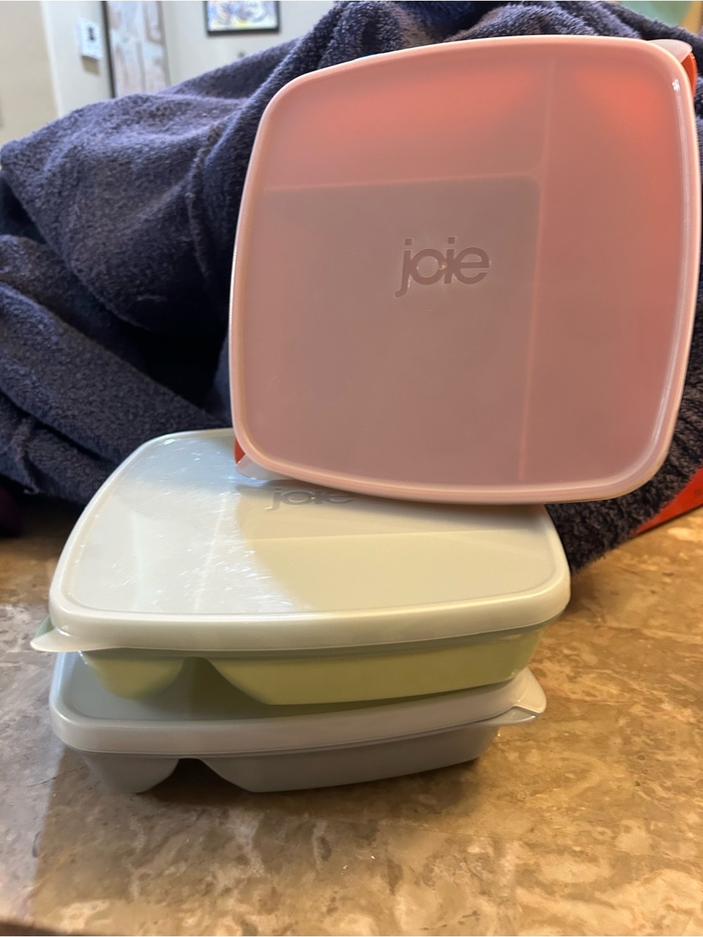 Joie Pastel Silicone Food Prep & Storage Set in Pink, Mint, and Light Gray